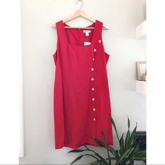 Vintage Dresses & Skirts - nwt vintage | spiegel | linen button lined dress